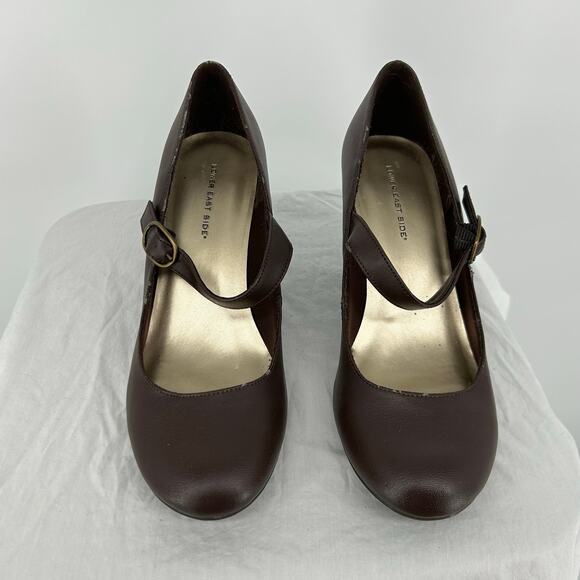 Vintage 90s y2k Women's Brown Lower East Side Buckle Mary Jane Heel Pumps Sz 9M - Picture 3 of 7